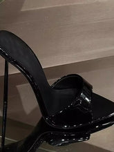 Patent Leather Open-Back High Heels